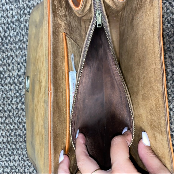 Flores' Bags Vintage Genuine Leather Hand Tooled Purse Floral Made in Mexico - Picture 7 of 9